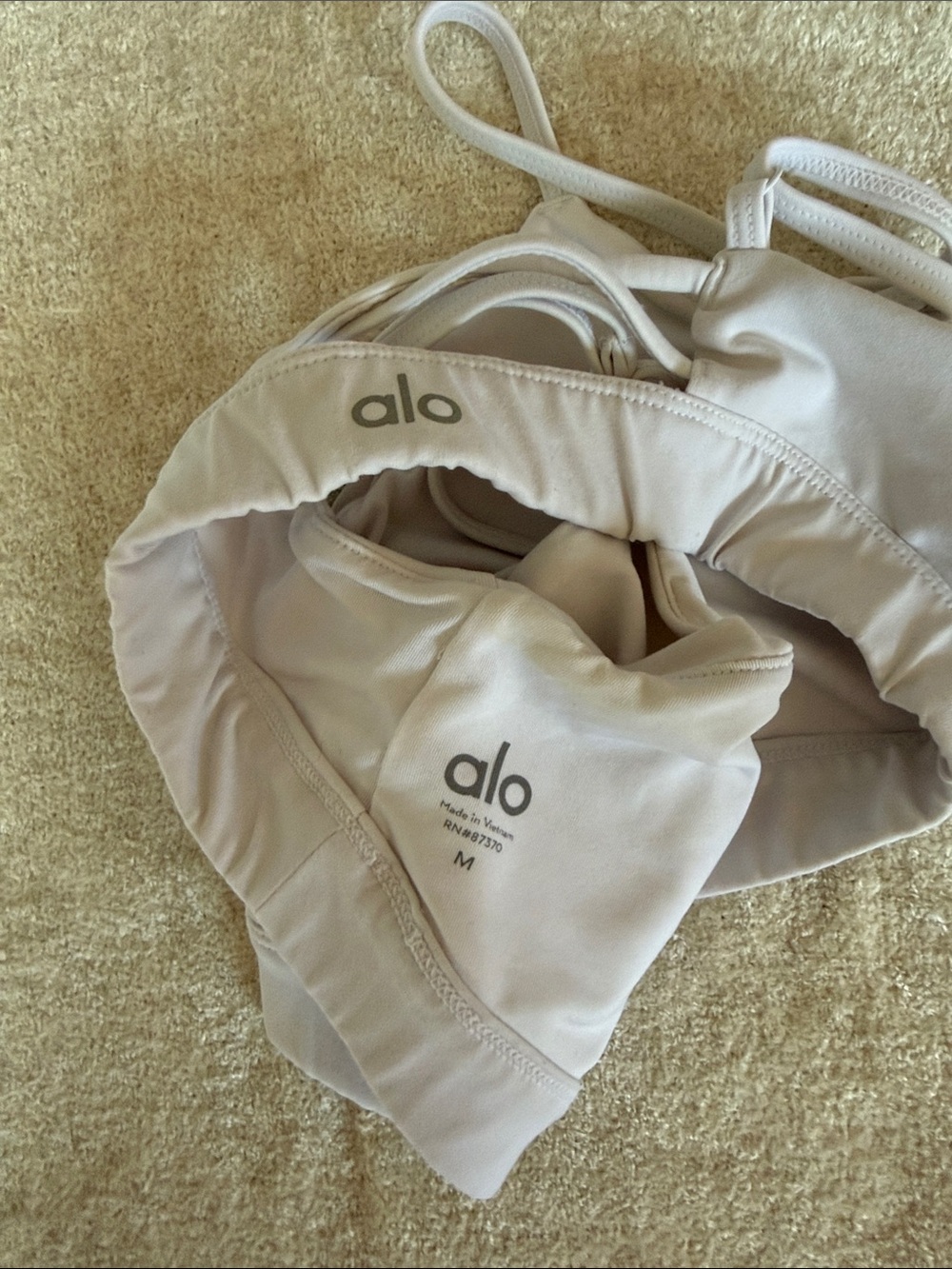 ALO Yoga Light Gray Wireless Bralette with Crisscross Front - Picture 3 of 3
